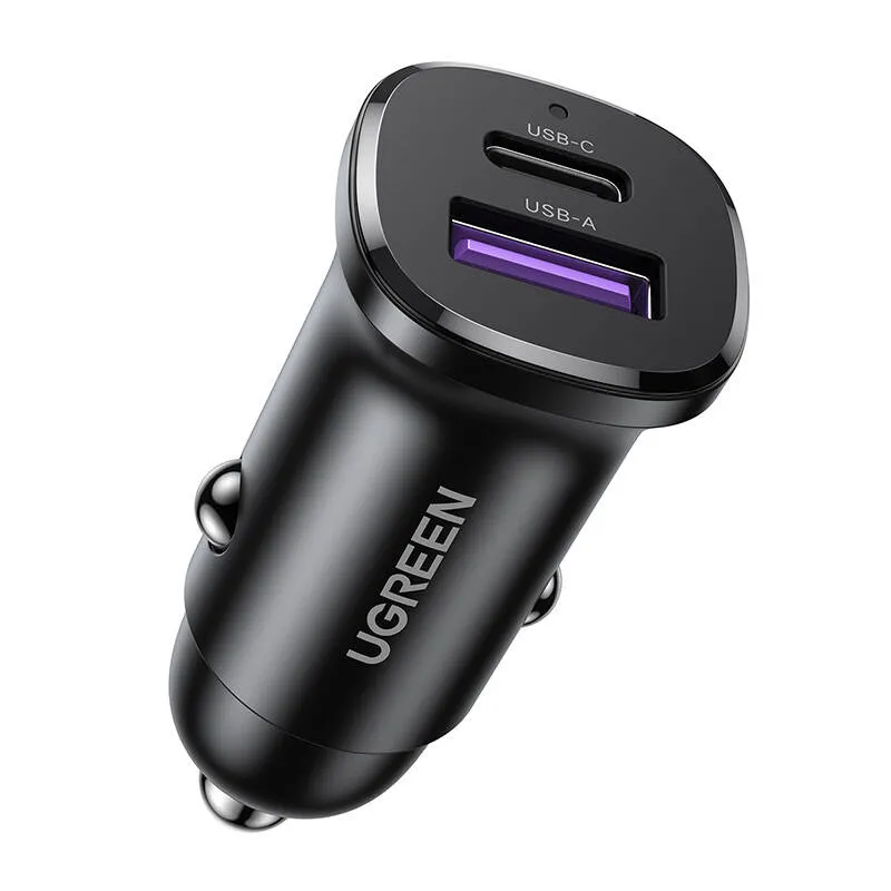 Ładowarka Samochodowa UGREEN EC305 30W USB-C/USB - Czarna