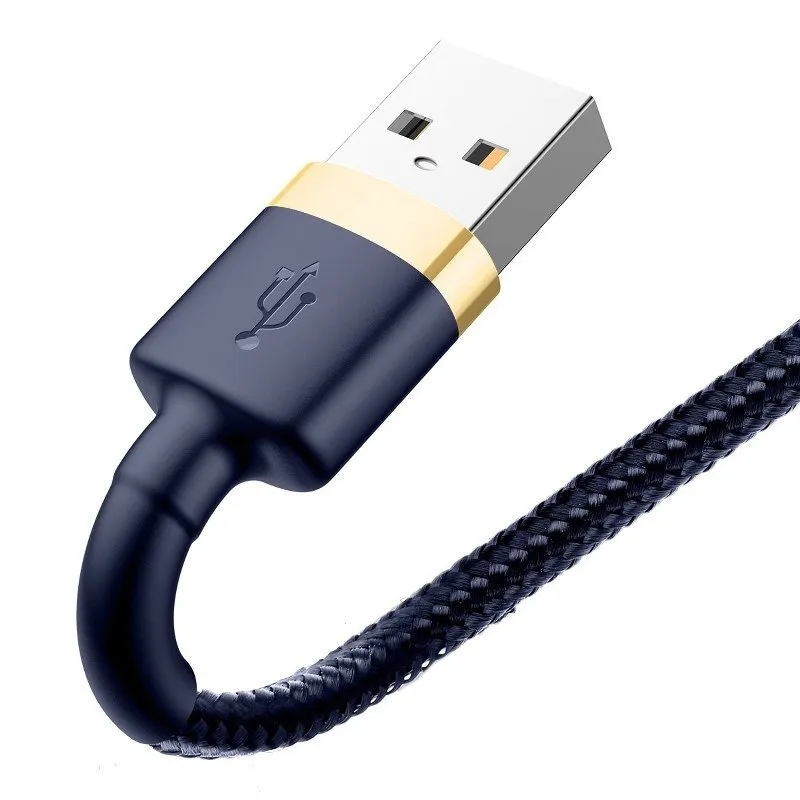 Kabel BASEUS Cafule USB-A Lightning 2m - Granatowo-Złoty