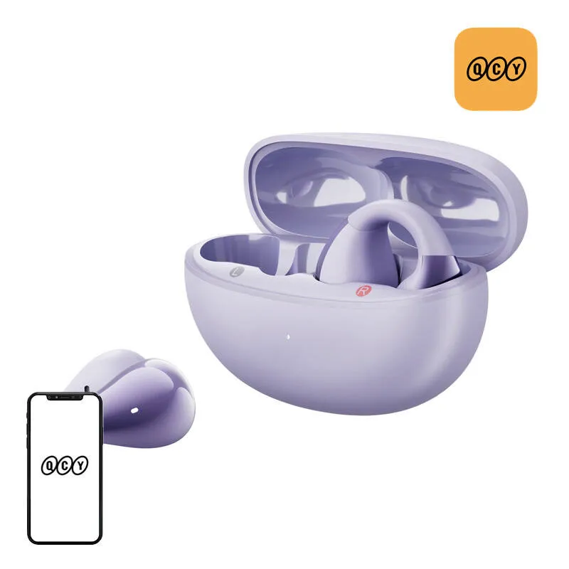Słuchawki QCY Crossky Clip C30 Bluetooth 5.4 300H Pracy - Fioletowe