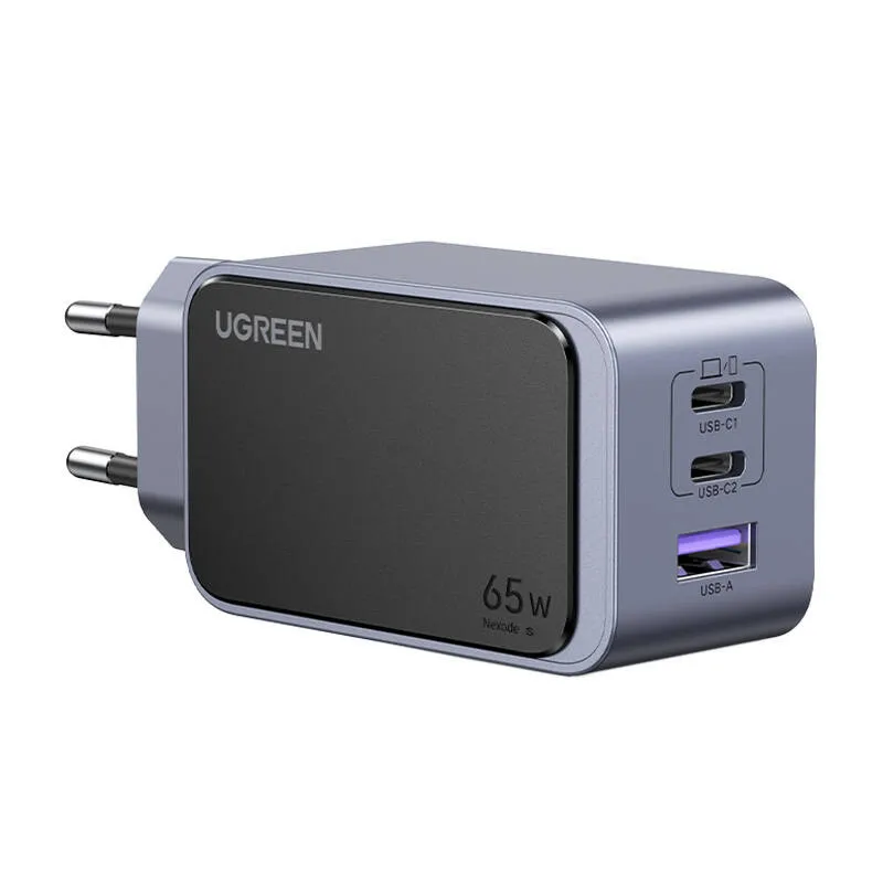 Ładowarka Sieciowa UGREEN Nexode S 65W USB-A+2XUSB-C - Szara