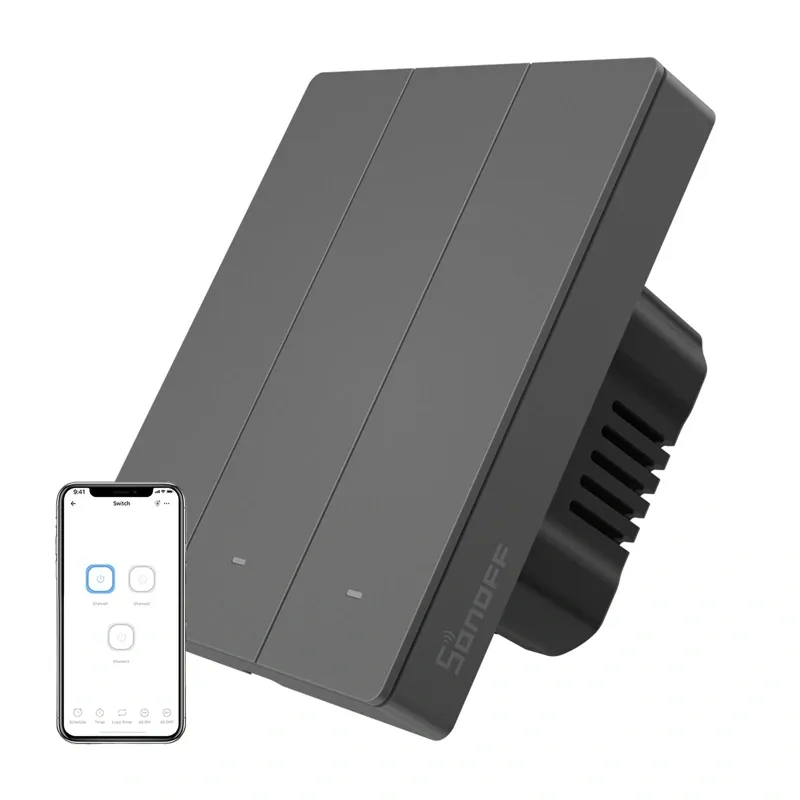 Inteligentny Przełącznik Ścienny WIFI SONOFF M5-3C-80 (3-KANAŁOWY Do Ramki