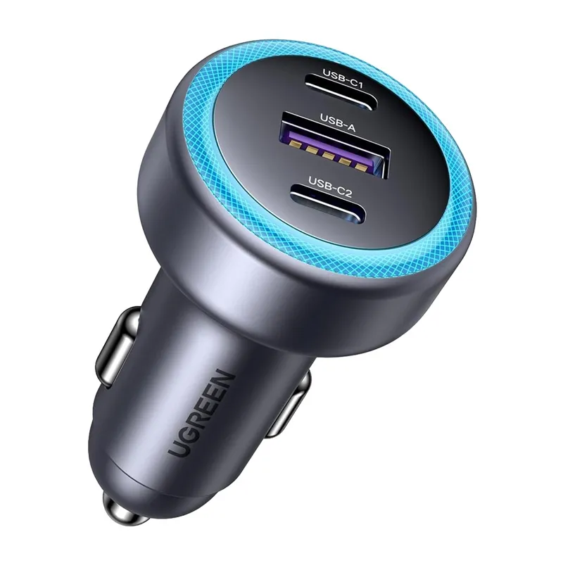 Ładowarka Samochodowa UGREEN EC307 30W USB+2X USB-C - Czarna