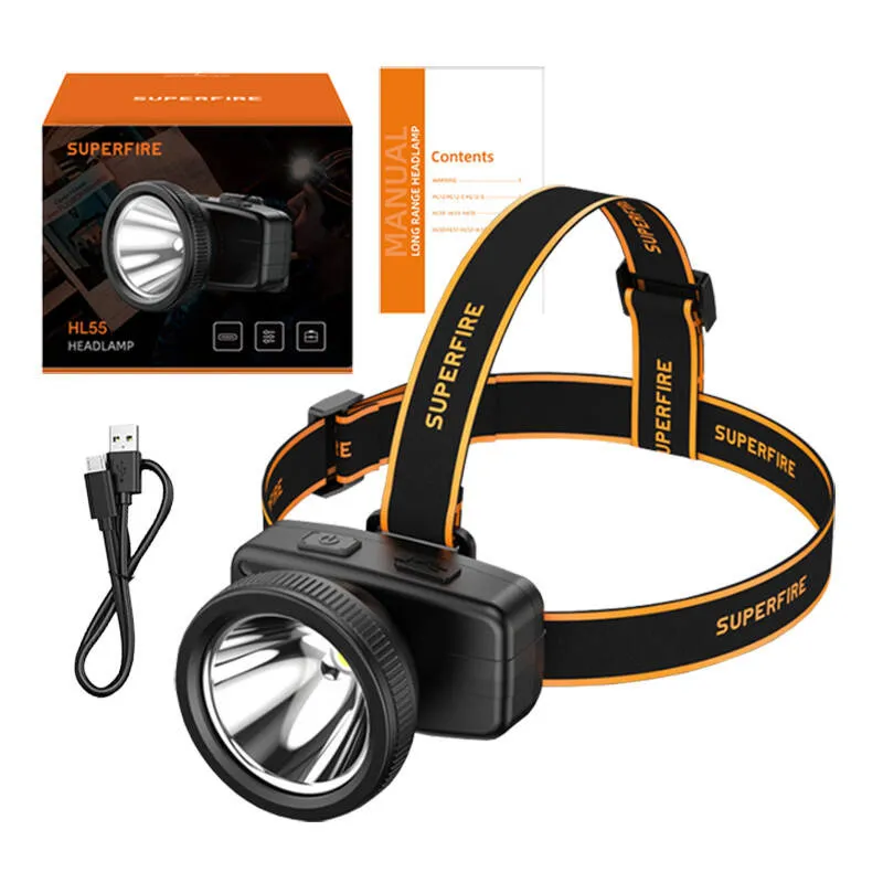 Latarka Czołowa SUPERFIRE HL55 150LM USB-C - Czarny
