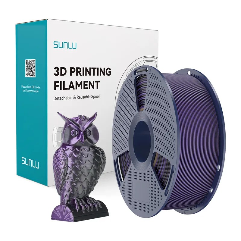 Filament SUNLU PLA+ Silk Dual Color 1.75mm 1kg - Czarno-Fioletowy