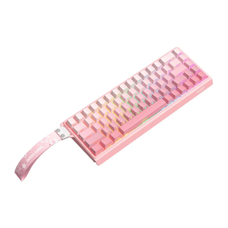 Klawiatura Mechaniczna ONIKUMA G69 QWERTY 68 Klawiszy - Różowa