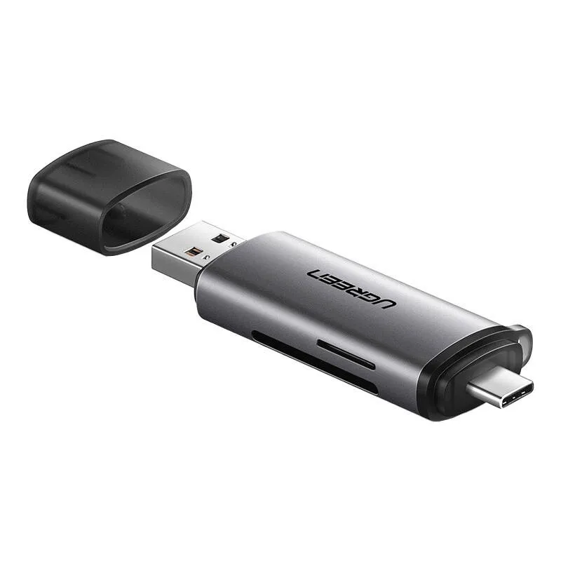 Czytnik Kart UGREEN CM185 SD/MicroSD USB-A/USB-C - Szary