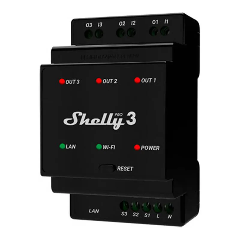 Przekaźnik SHELLY Pro 3 WIFI/LAN 3-KANAŁOWY DIN 16A
