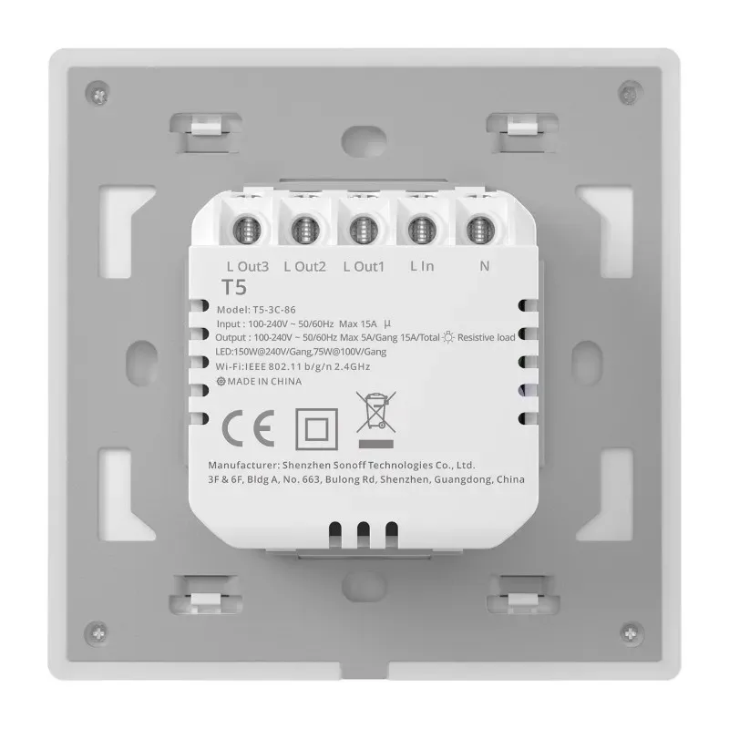 Włącznik Światła SONOFF TX T5 4C Wi-Fi 4-KANAŁOWY