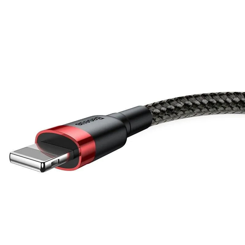 Kabel BASEUS Cafule USB-A Lightning 1m - Czarno-Czerwony