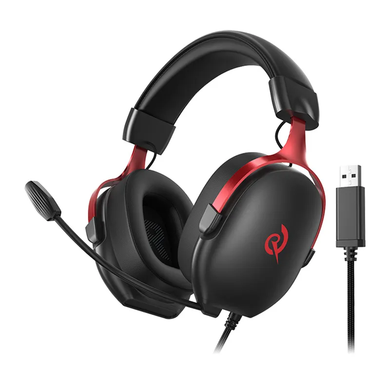 Słuchawki Gamingowe QCY Heroad VN200 USB-A 7.1 - Czarno-Czerwone