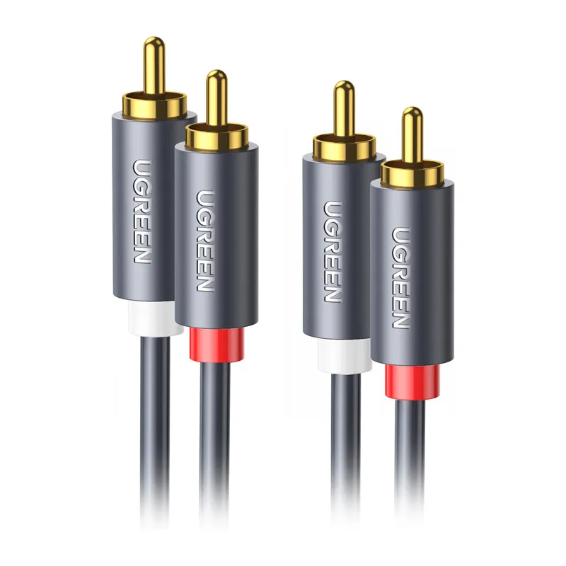Przewód Audio 2RCA UGREEN AV104 5m Pozłacane Wtyki - Czarny
