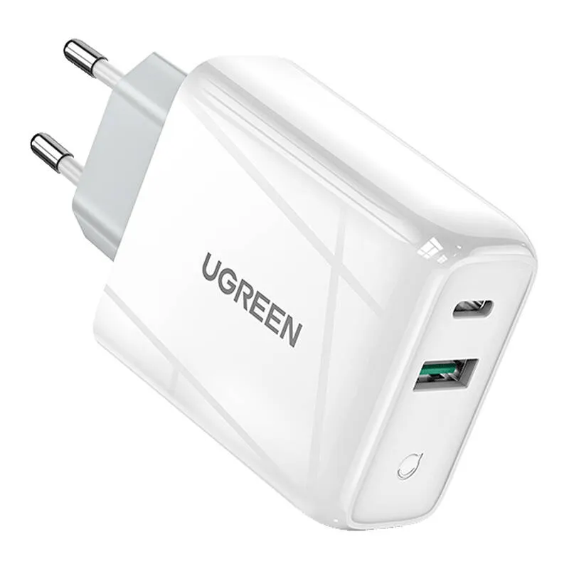 Ładowarka Sieciowa UGREEN CD170 36W USB-C USB-A - Biała