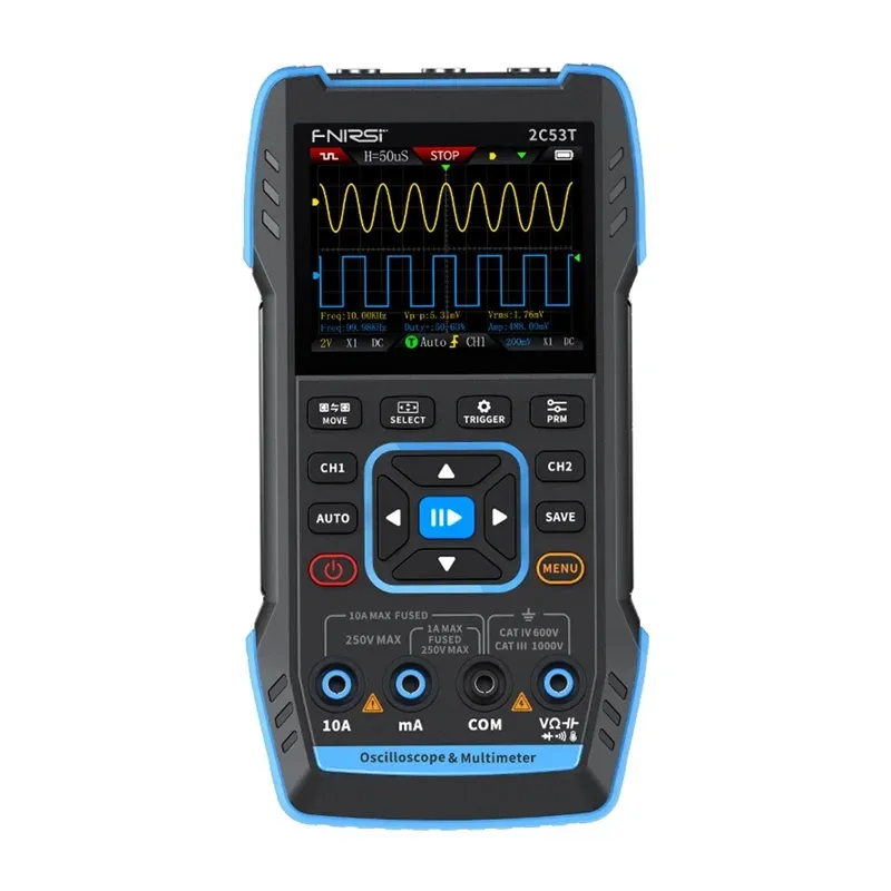 Przenośny Oscyloskop 3w1 FNIRSI 2C53T 50 MHz Multimetr Generator