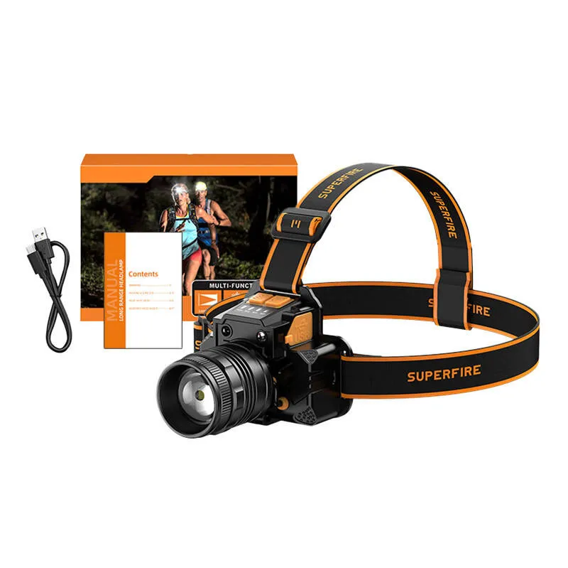 Latarka Czołowa SUPERFIRE HL58 350LM USB-C - Czarny