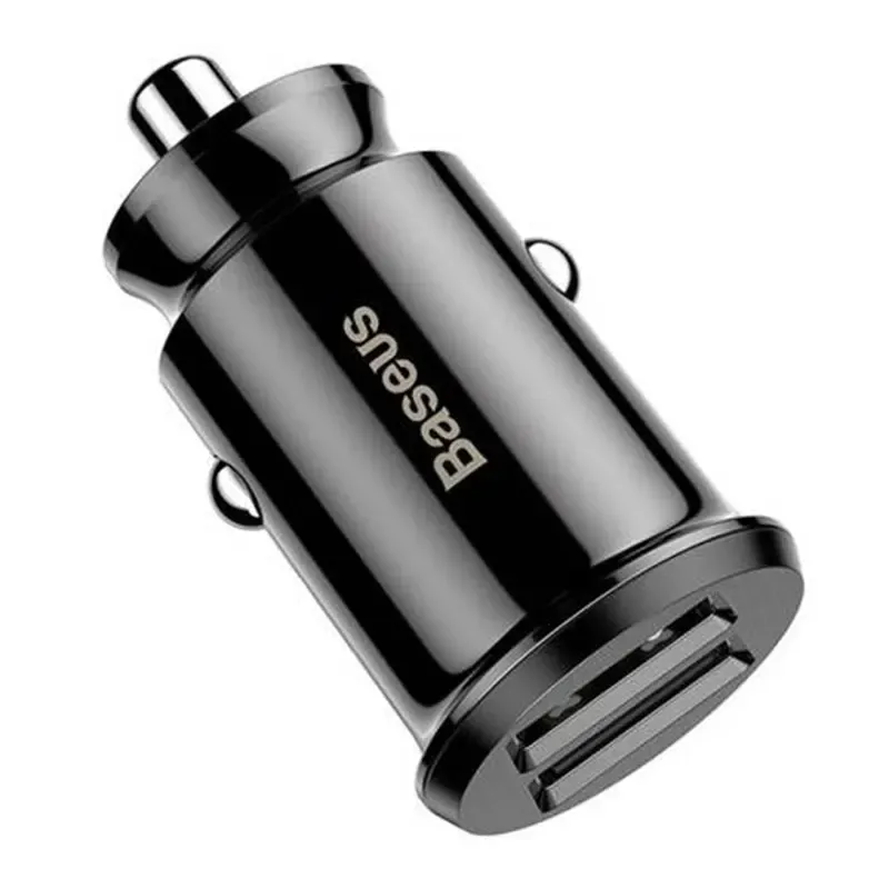 Ładowarka Samochodowa BASEUS Grain 2X USB 5V 3.1A - Czarna