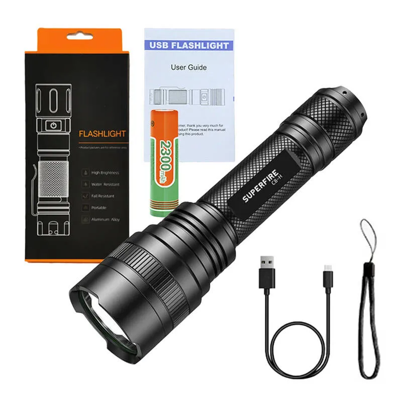 Latarka SUPERFIRE C8-H 1200LM USB 5 Trybów - Czarny