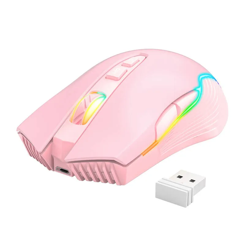 Mysz Bezprzewodowa ONIKUMA CW905 2.4GHZ Gamingowa 7 Przycisków - Różowa