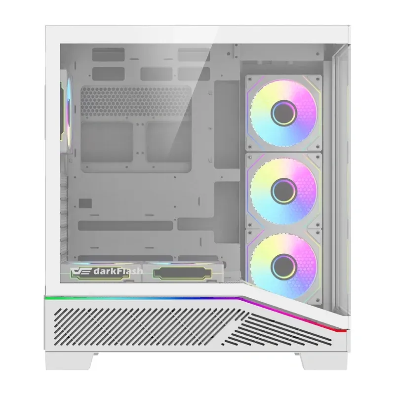 Obudowa Komputerowa DARKFLASH K430 ATX + 6 Wentylatorów - Biała