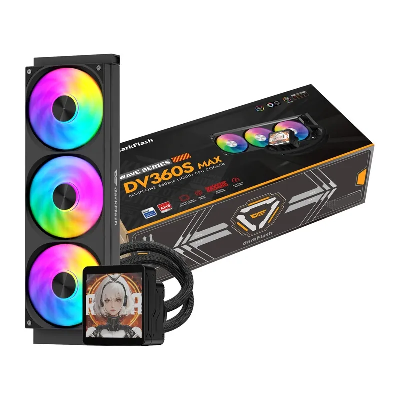 Chłodzenie CPU DARKFLASH DV360S MAX 360mm Z Ekranem IPS - Czarne