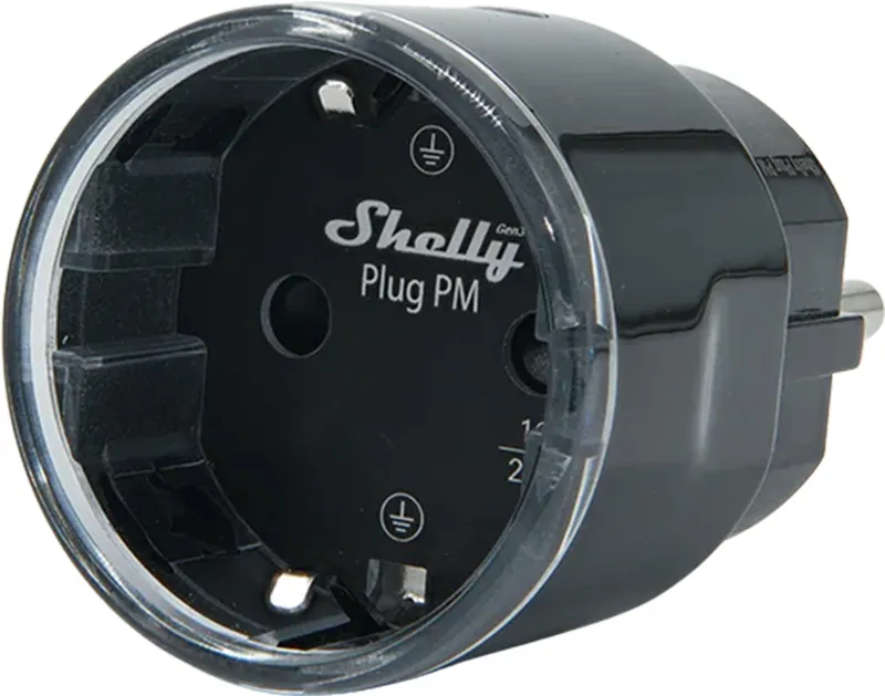Inteligentne Gniazdko SHELLY Plug PM GEN3 Matter 13A - Czarny
