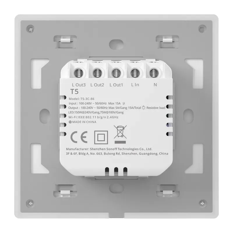 Włącznik Światła SONOFF TX T5 3C Wi-Fi 3-KANAŁOWY Dotykowy
