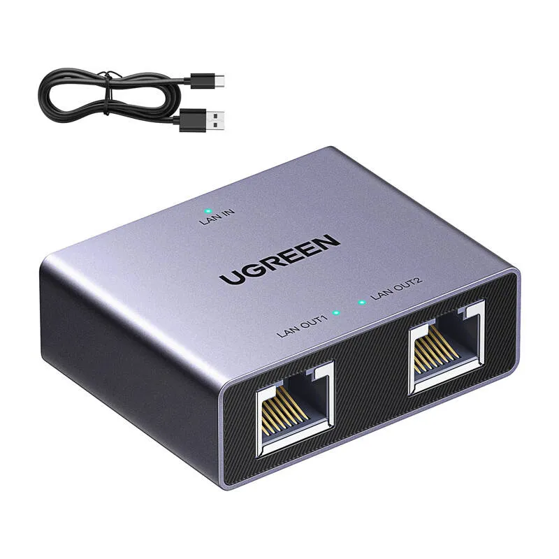 Adapter Ethernet UGREEN NW301 RJ45 1x2 Rozgałęziacz