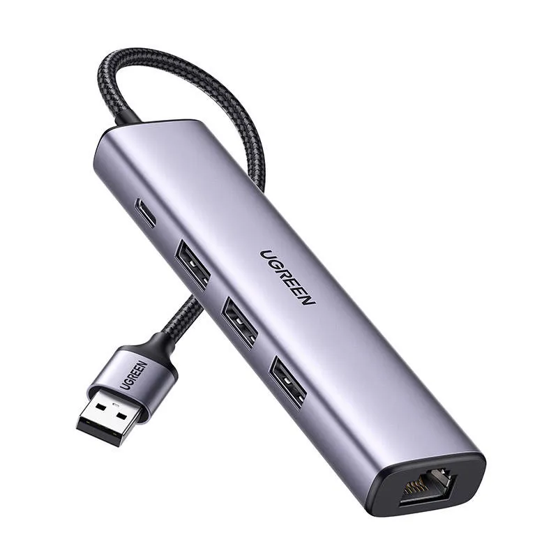 Hub UGREEN CM475 5-PORTOWY Adapter USB-C Ethernet - Szary