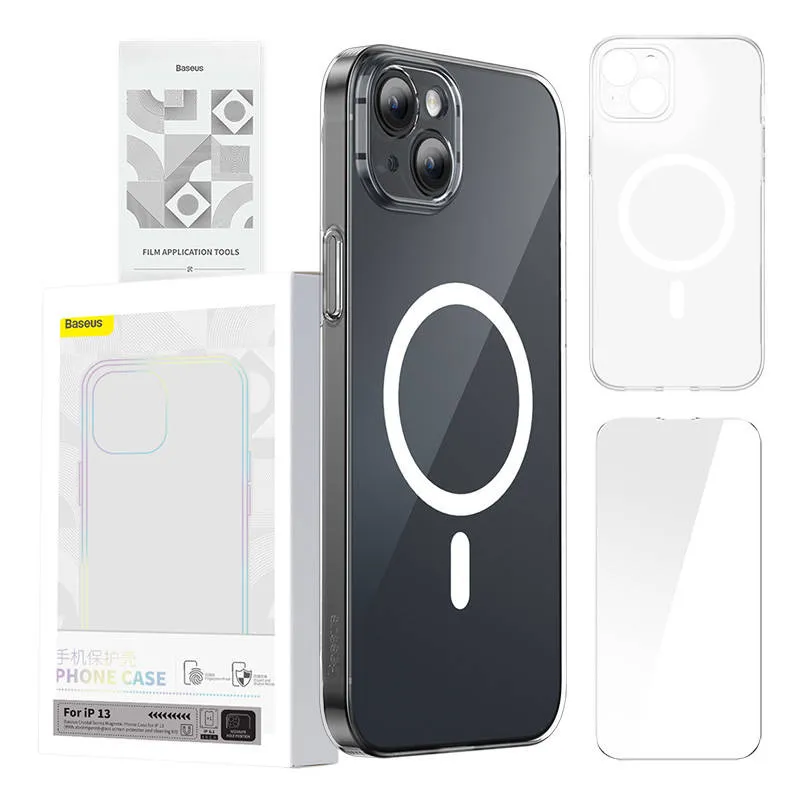 Etui Ochronne BASEUS Magnetic Crystal Clear Do IPhone 13 - Przezroczyste