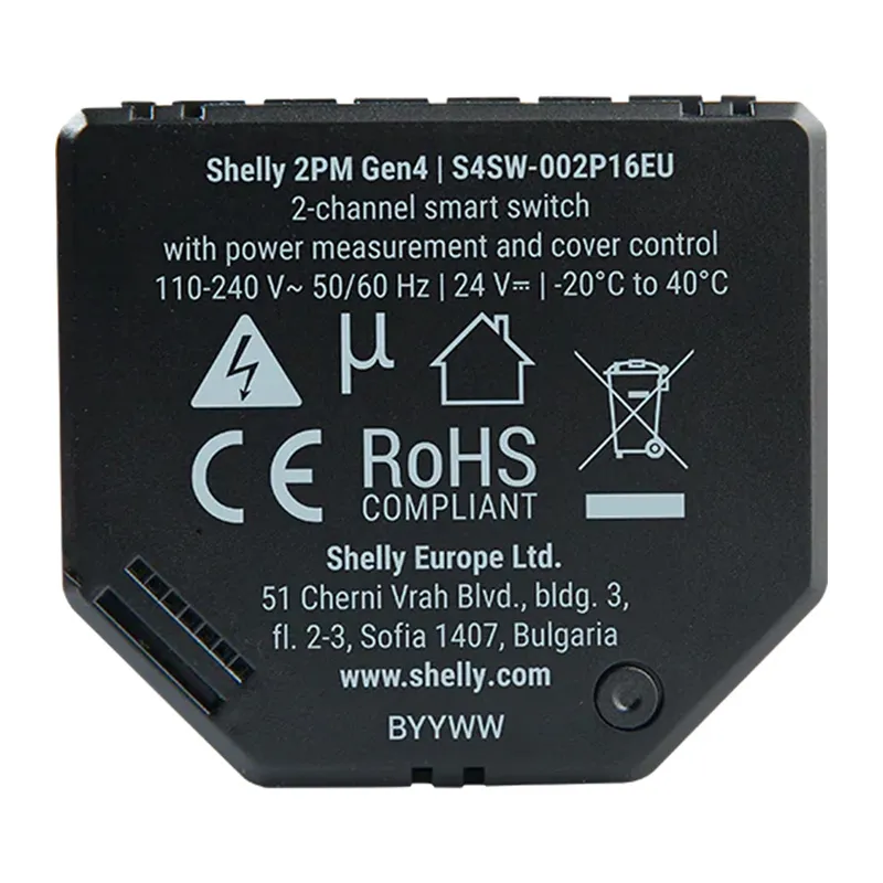 Przekaźnik SHELLY 2PM GEN4 Zigbee Matter 2-KANAŁOWY