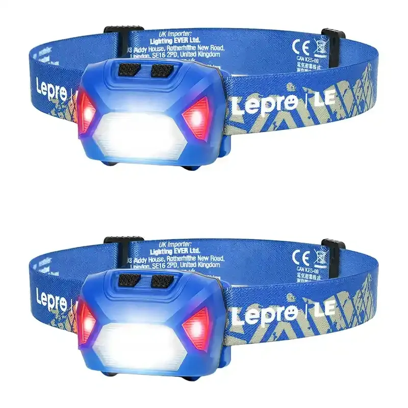 Latarka Czołowa LEPRO 320014-B-2 300 Lm USB-C 2 szt. - Czarna