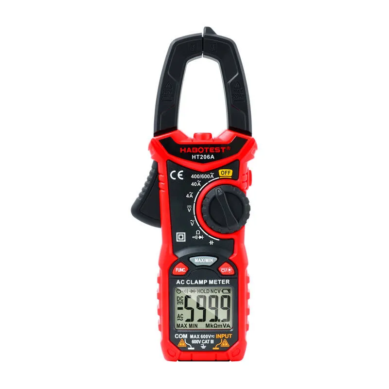Miernik Cęgowy HABOTEST HT206A Cyfrowy Do 600V - Czarny