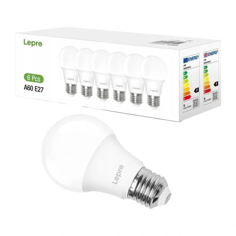 Żarówka LED LEPRO E27 A60 8,5W 806LM 6500K Zimna - 6 szt