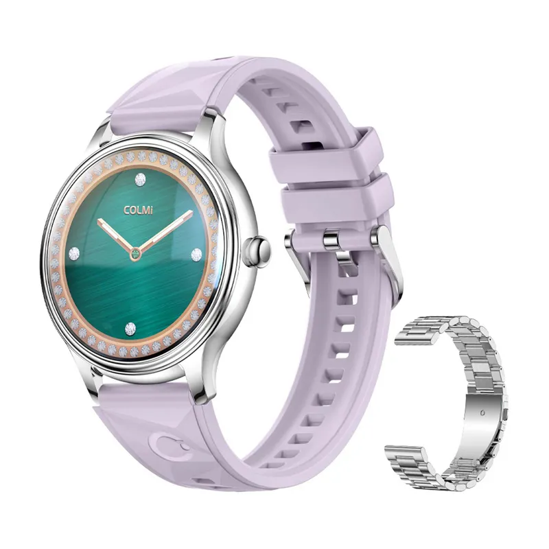 Smartwatch COLMI L28 Ekran AMOLED 1,32" Pulsometr - Srebrno-Fioletowy