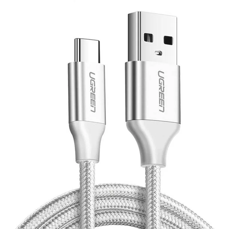 Kabel UGREEN US288 USB-A Do USB-C 3m Power Delivery - Srebrny