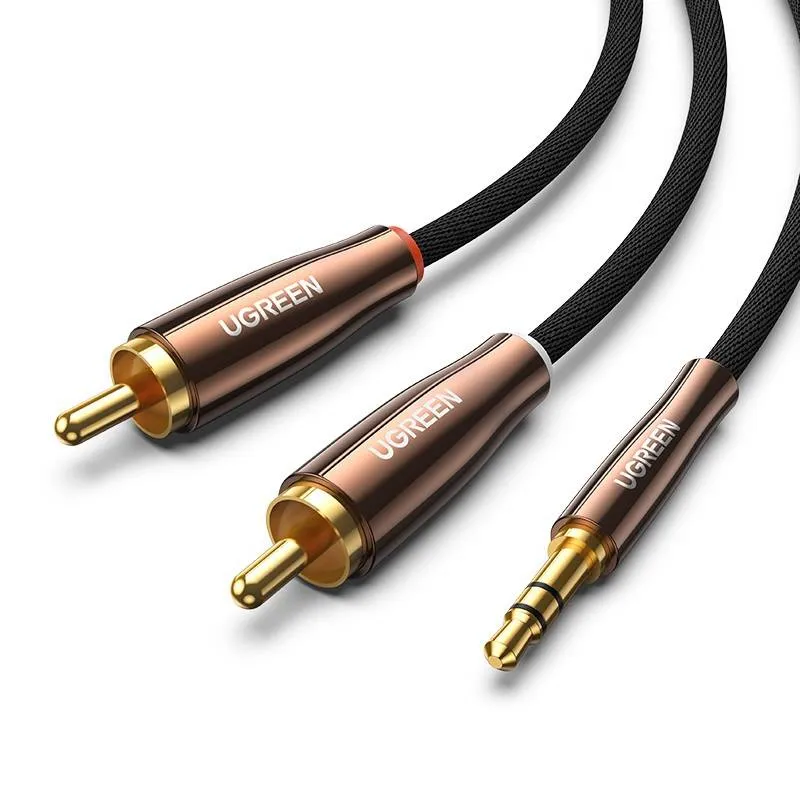 UGREEN AV170 Kabel Audio 3.5mm RCA 2m Pozłacany - Czarny