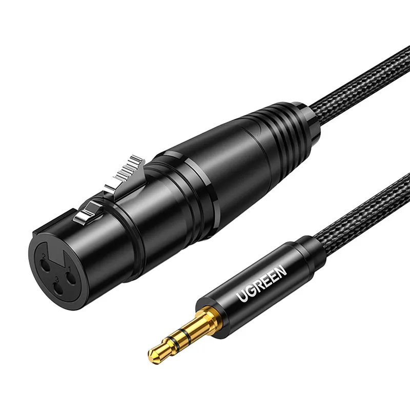 Kabel Audio UGREEN AV182 Jack 3.5mm Do XLR 1m - Czarny
