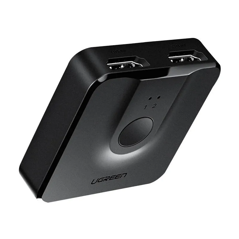 Przełącznik HDMI UGREEN CM217 2-PORTOWY 20cm (Czarny)