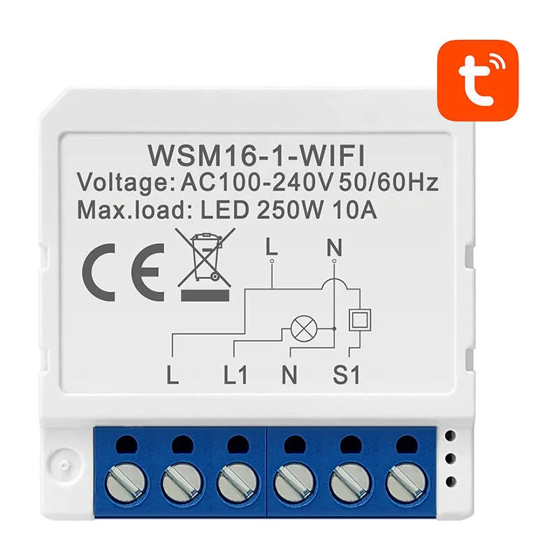 Przekaźnik AVATTO WSM16-W1 Wi-Fi 1-KANAŁOWY Tuya - Biały