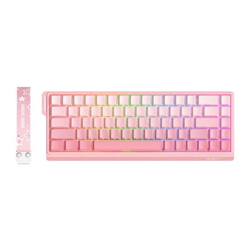 Klawiatura Mechaniczna ONIKUMA G69 QWERTY 68 Klawiszy - Różowa