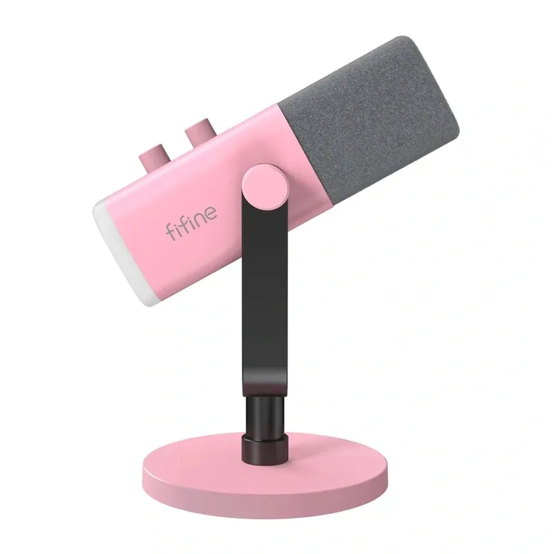 Mikrofon Gamingowy FIFINE AM8 USB-C/XLR RGB - Różowy