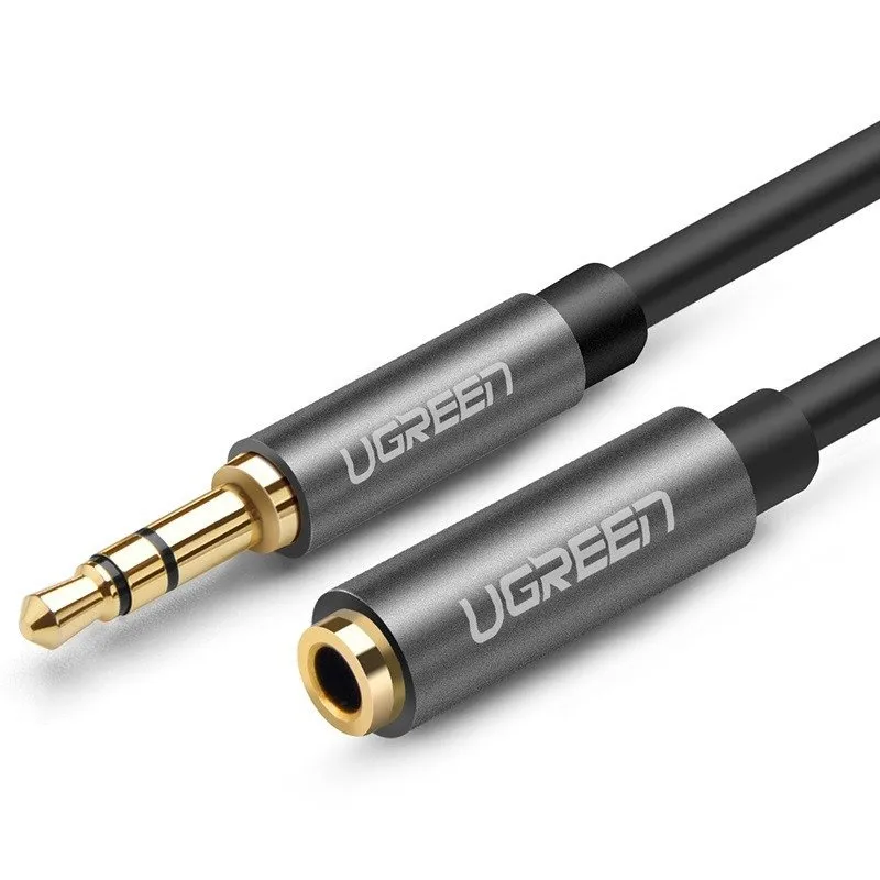 Przedłużacz Audio AUX UGREEN AV118 Jack 3,5mm 1m - Czarny