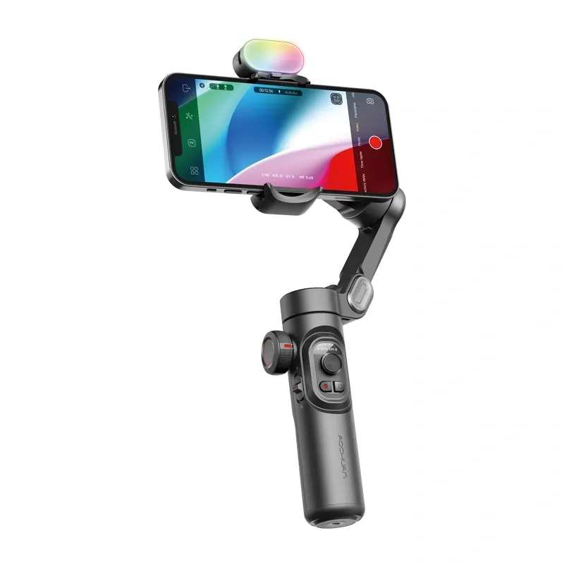 Gimbal AOCHUAN XE Do Smartfonów Z Oświetleniem RGB - Czarny