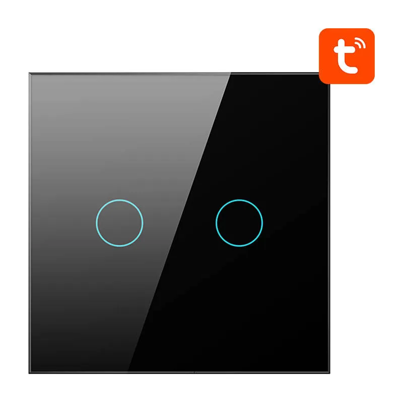 Włącznik Światła AVATTO ZTS02-EU-B2 ZigBee 2-KANAŁOWY - Czarny