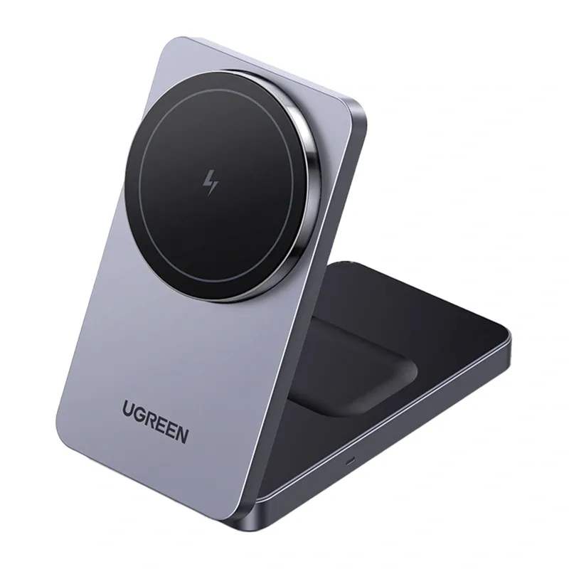 Ładowarka Indukcyjna 2w1 UGREEN W528 20W - Szara