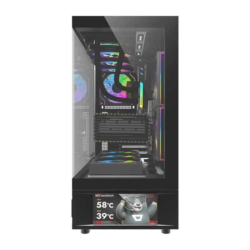 Obudowa Komputerowa DARKFLASH DS950V Z Wyświetlaczem (Czarna) + 6