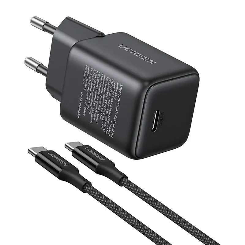 Ładowarka Sieciowa UGREEN X513 GaN USB-C +KAB USB-C 1m (Czarna)