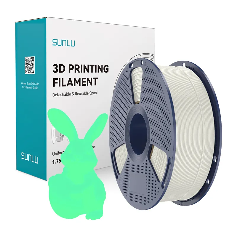 Filament SUNLU PLA Glow In The Dark 1.75mm 1kg - Biało-Zielony