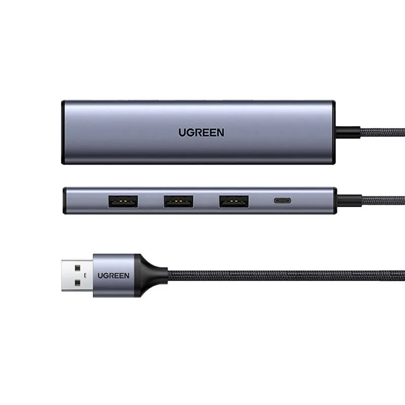Hub USB UGREEN CM473 5-PORTOWY Z USB-C I USB 3.0 - Szary