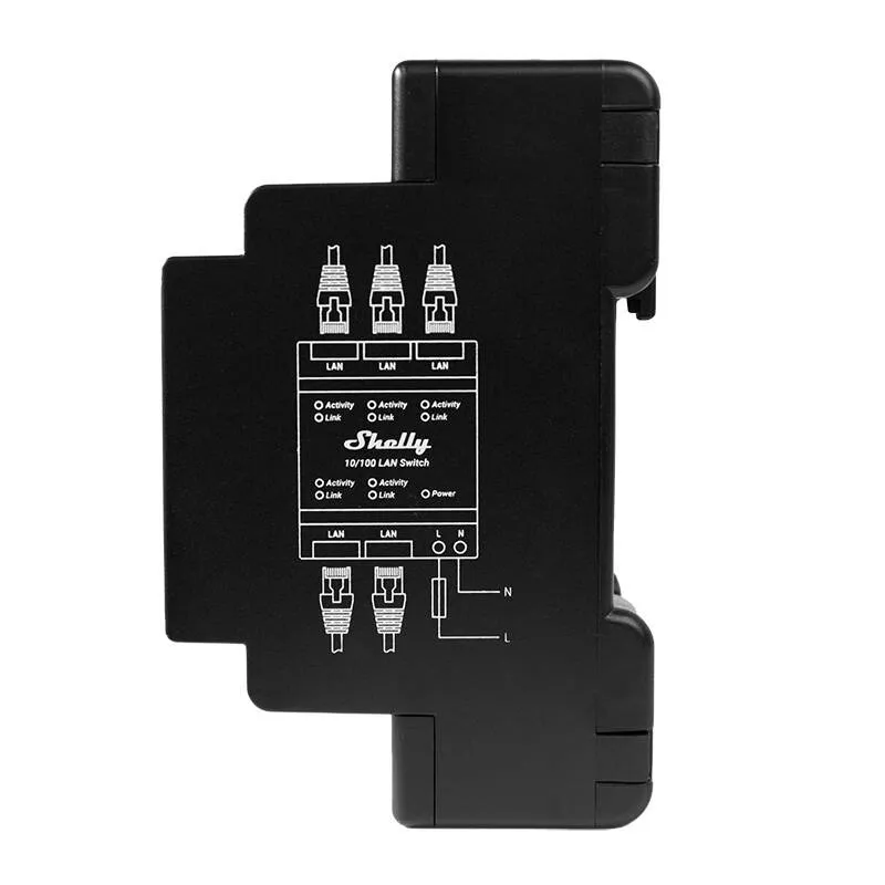 Switch Ethernet SHELLY LAN 5-PORTOWY RJ45 - Srebrny