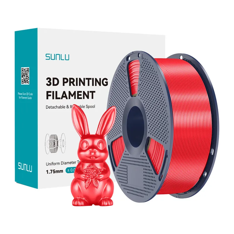 Filament SUNLU PLA+ Silk 1.75mm 1kg Do Druku 3D - Czerwony
